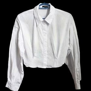 Dynamite White Poplin Crop Top.